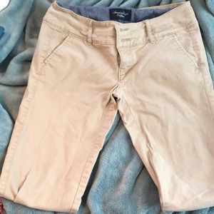 Tan skinny slacks